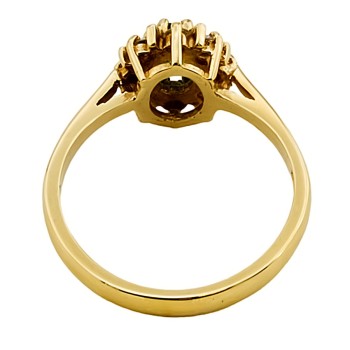 9ct Gold Emerald/Cubic Zirconia Cluster Ring size O
